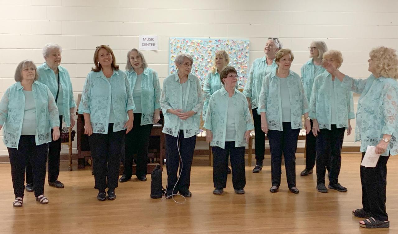 We sang at The Caring Place, a senior daycare center in Hot Springs. We had as much fun as the audience, and it's an honor to entertain the folks there!